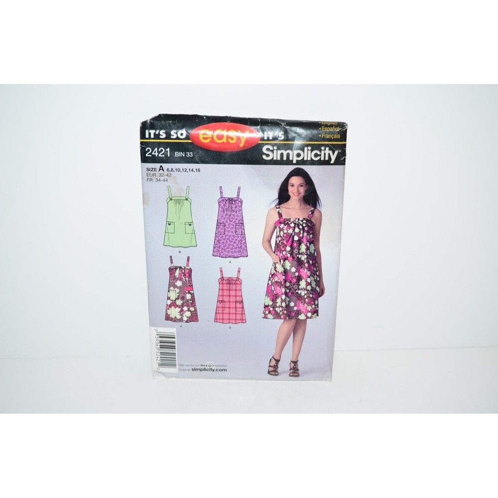 Simplicity Sewing Pattern 2421 Misses Sundress w/Patch Pockets Sz 6-16 UNCUT